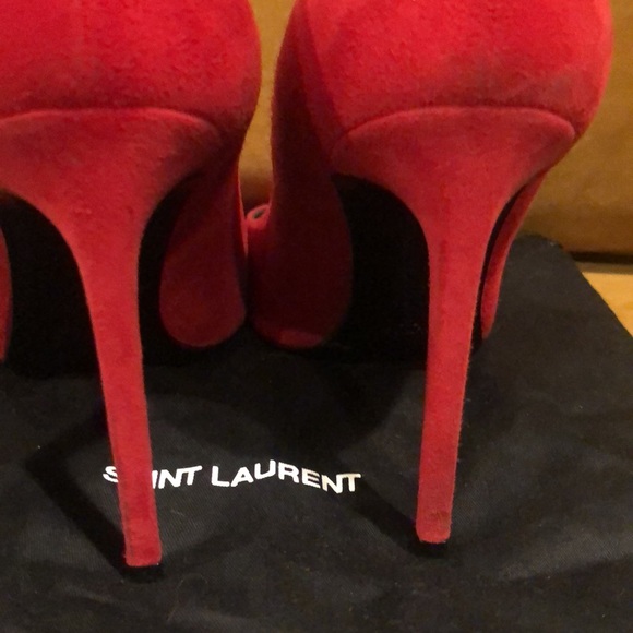 Saint Laurent Red suede Heels 36 1/2 - Picture 7 of 7